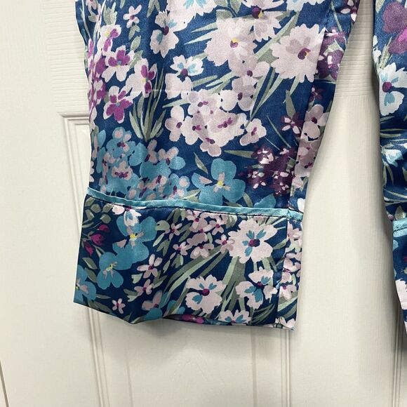 Adore Me Womens Satin Pajama Pants Size Large Pull-On Pockets Floral Colorful - Picture 5 of 12